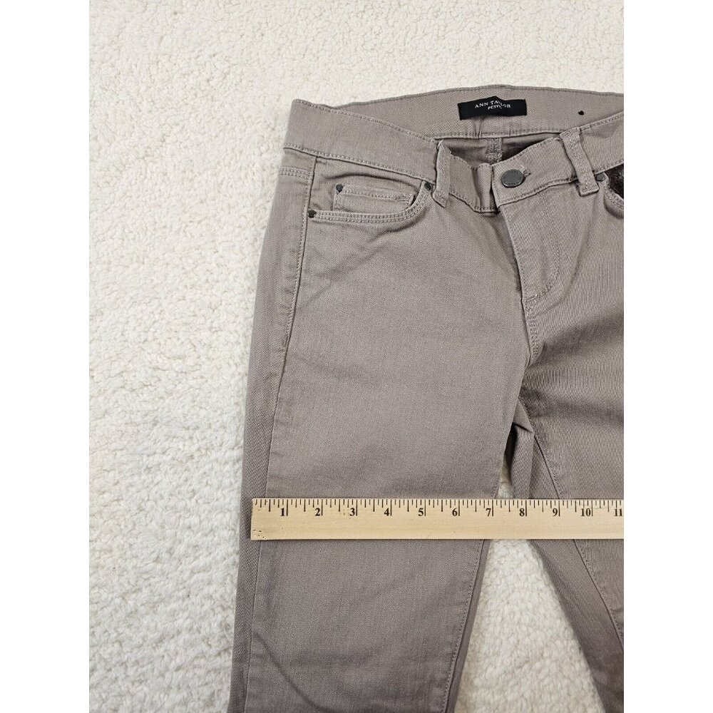Ann Taylor Jeans Women's 4 Petite Tan The Skinny Modern Fit Faux‎ Leather Pocket - Picture 7 of 16